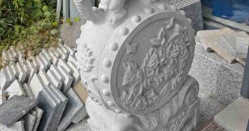 宝鸡芝麻白抱鼓石 庭院抱鼓石