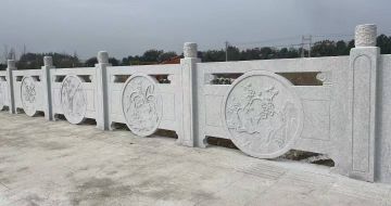 宝鸡芝麻白河道栏杆 石材栏杆