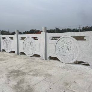 宝鸡芝麻白河道栏杆 石材栏杆
