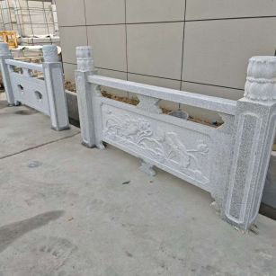 宝鸡芝麻白河道栏杆 石材栏杆