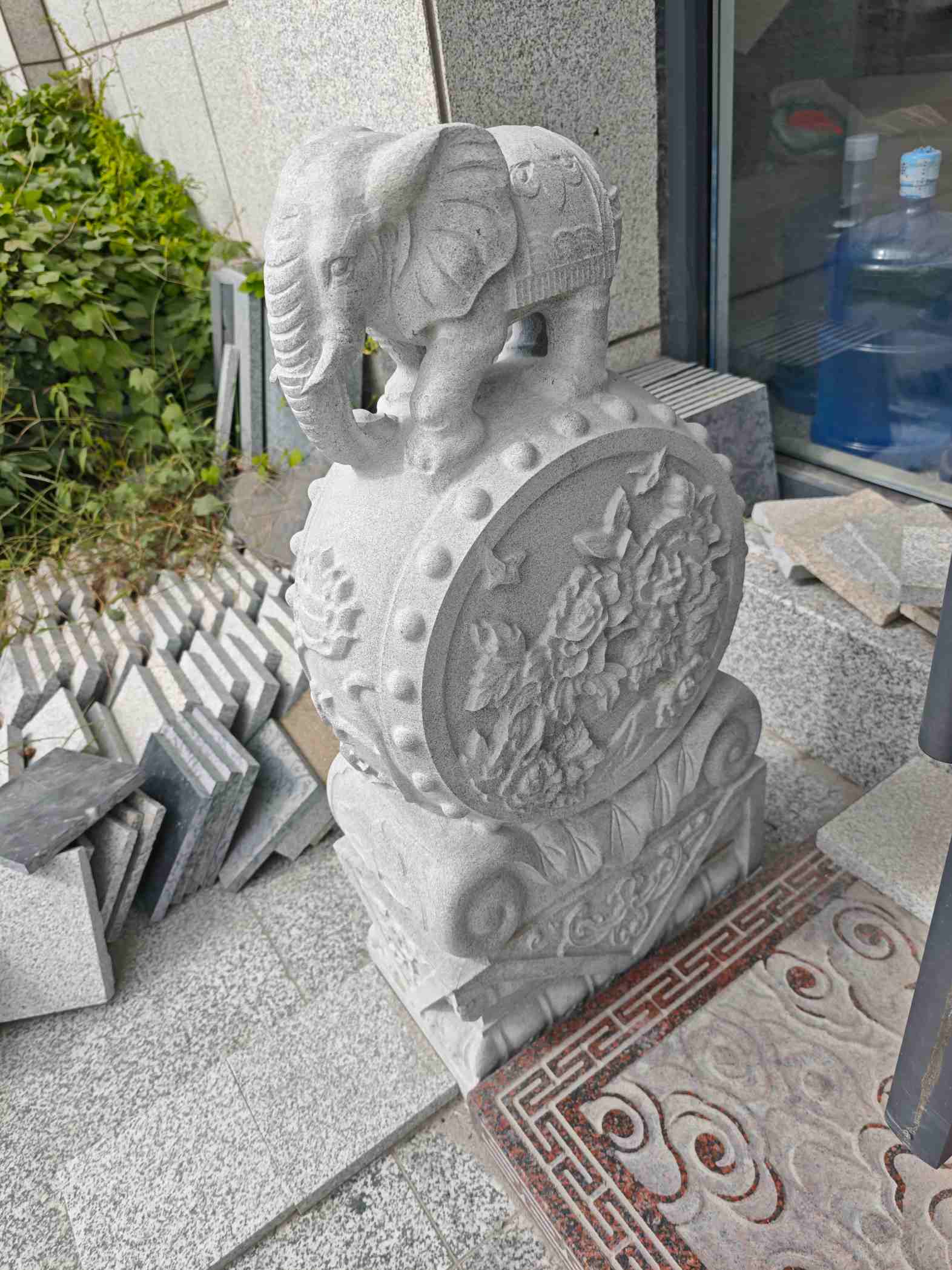 宝鸡芝麻白抱鼓石 庭院抱鼓石