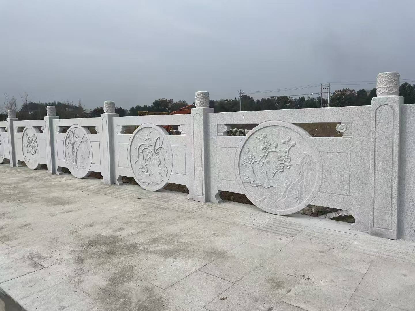 宝鸡芝麻白河道栏杆 石材栏杆
