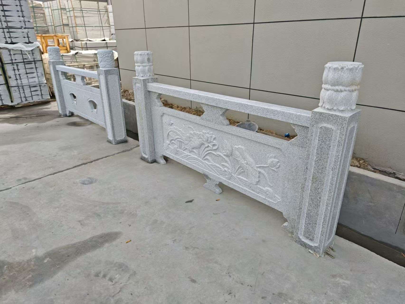 宝鸡芝麻白河道栏杆 石材栏杆